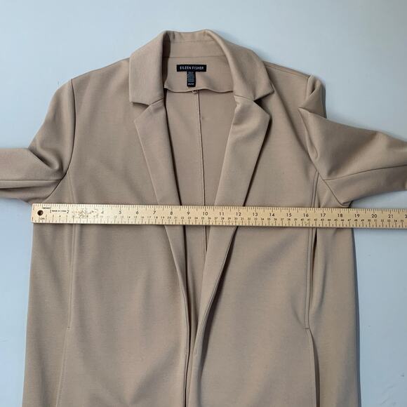 Eileen Fisher Flex Tencel Ponte Notch Collar Jacket XS Bramble Tan - Picture 7 of 12